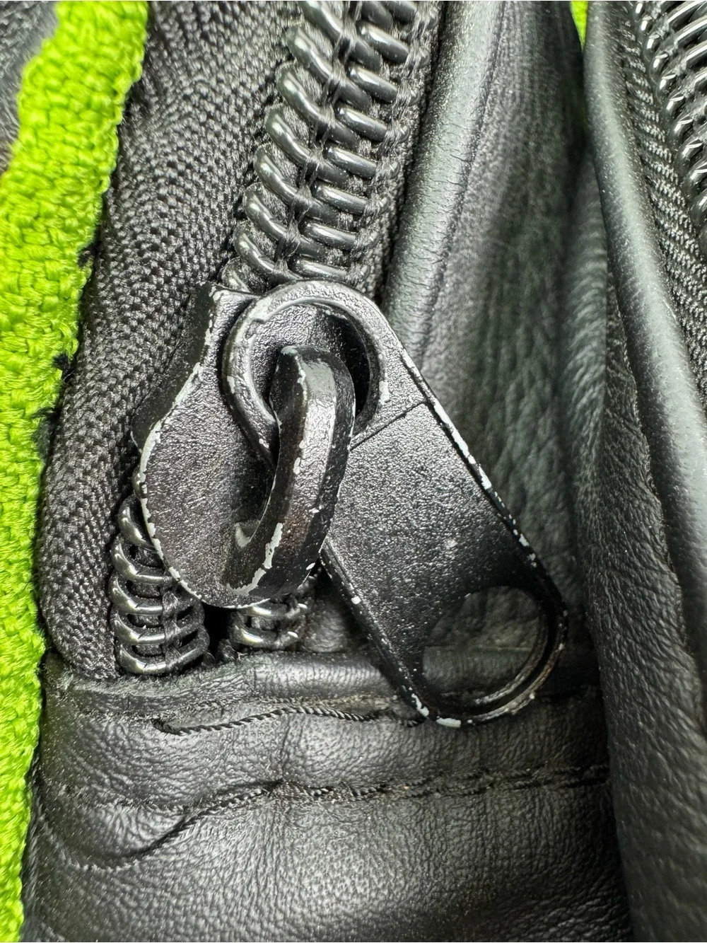 Seattle Seahawks Genuine Leather Backpack VTG Style Black Action Green NFL